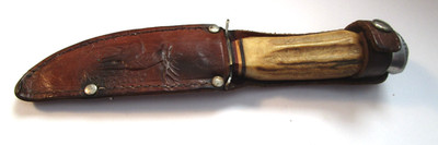 Vintage York Cutlery Co 643 Hunter's Knife Solingen Germany Stag & Sheath