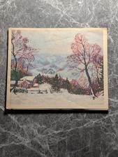 Christmas Card Vintage 1945 Winter Mountain Scene Signed to State Treasurer