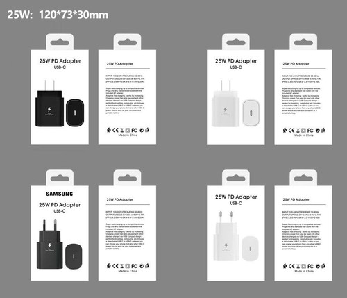 LOT 100X PD 25W USB-C Type-C Chargeur Mural Super Rapide pour Samsung S23 S22 S21 S20 - Photo 17 sur 25