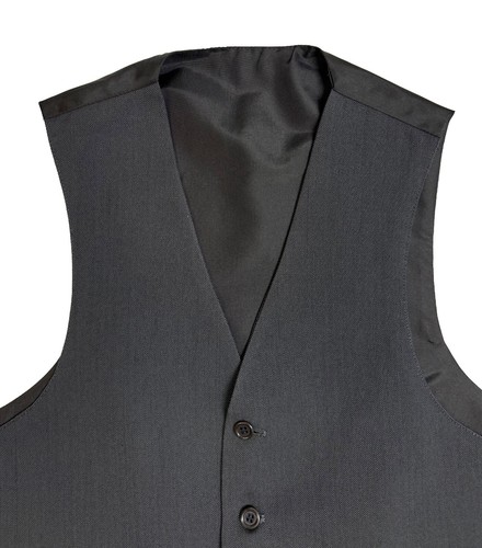 Grey Waistcoat Herringbone Wool Vest Wedding Masonic Masons Formal Charcoal Mens - Picture 2 of 4