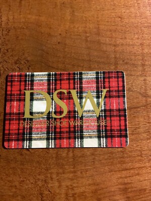 DSW Designer Shoe Warehouse Red Plaid Gift Card No Value Collectible 