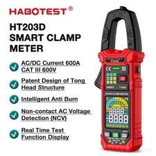 HABOTEST HT203D Digital Multimeter Tester AC DC Volt  Clamp Meter Auto Range LCD