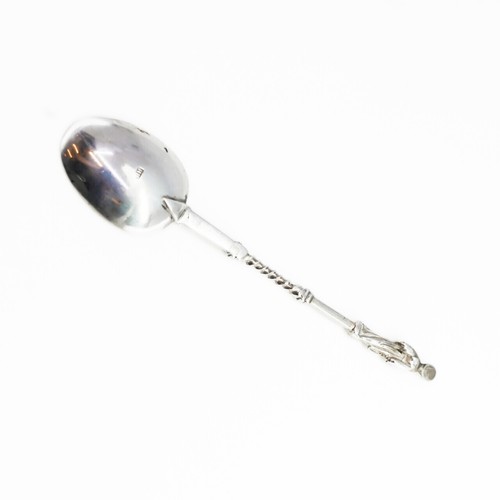 Antique Dutch Solid Silver Ornate Teaspoon 11cm #65196 - Picture 7 of 9