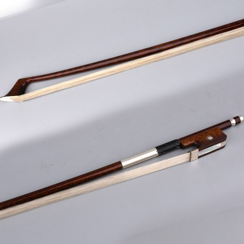 D.Peccatte Copy Master Antique Snakewood Cello Bow 4/4 Parisan eye Silver Heavy - Picture 9 of 12