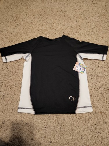 Kids SPF 50 Swim Shirt Size XS 4-5 Black & White New With Tag - Picture 2 of 4