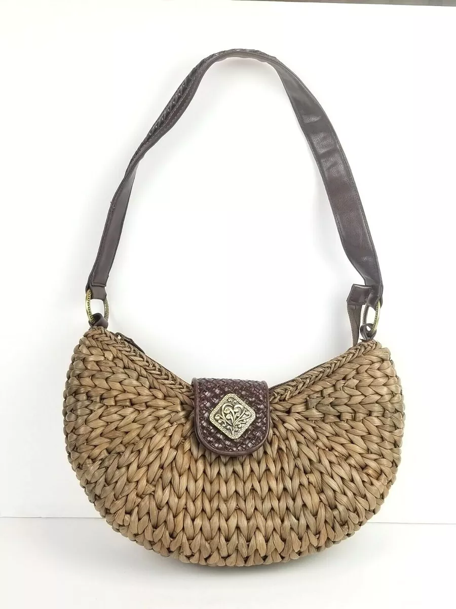 Coldwater Creek Women s Straw Half Moon Shaped Shoulder Bag