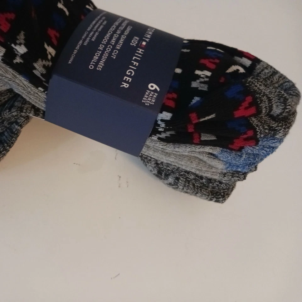 Nuevos calcetines Tommy Hilfiger corte cuarto con cojín para niños 6 pares talla grande Foto 2 de 3