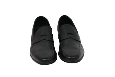 Prada Mens Penny Loafers Size UK 10.5 US 11.5 Black Leather Slip On Moccasin Prada Men Penny Loafers US 11.5 UK 10.5 Black Saffiano  main image 2