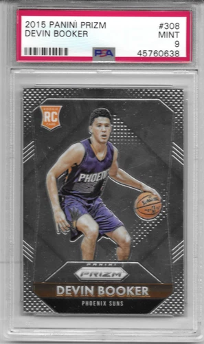 PSA 9 MINT 2015-16 PANINI PRIZM DEVIN BOOKER RC #308 - PHOENIX SUNS
