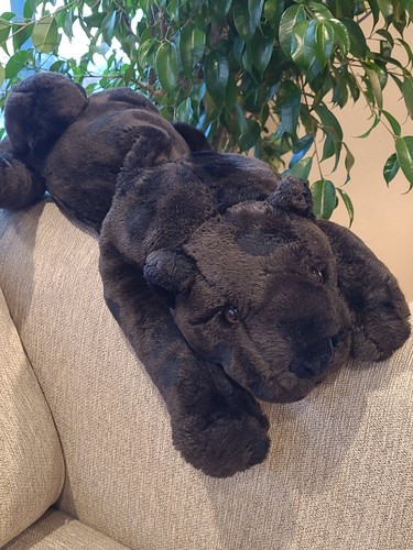 Vintage Manhattan Toy Company seltener schwarzer Leopard 1998 Plüschtier Kuscheltier 30 Zoll - Bild 12 von 15