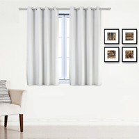 2X Gardinen Vorhang Blickdicht ÖSen Verdunkelung 135X175Cm Grau-Weiß Vh5867Ws-2