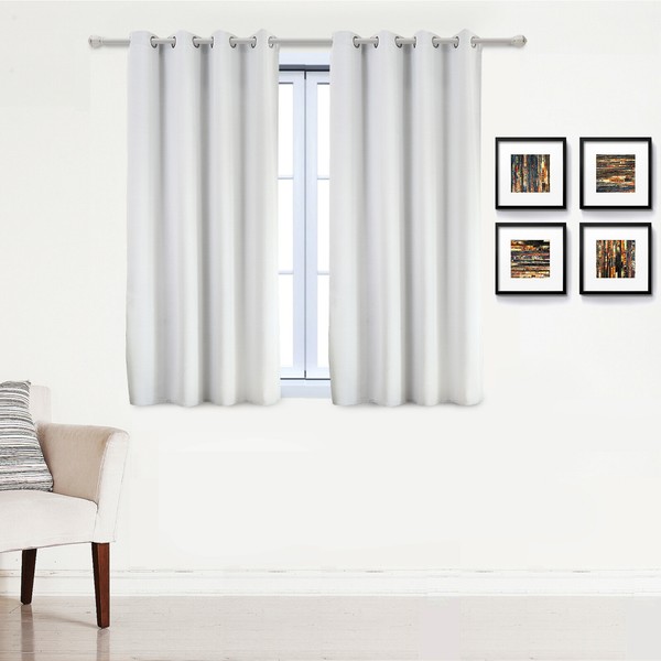 2X Gardinen Vorhang Blickdicht ÖSen Verdunkelung 135X175Cm Grau-Weiß Vh5867Ws-2-image