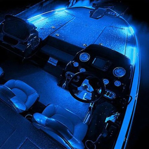 4X Blue LED Boat Light Deck Waterproof Bow Trailer Pontoon Lights Strip Marine - Picture 7 of 8