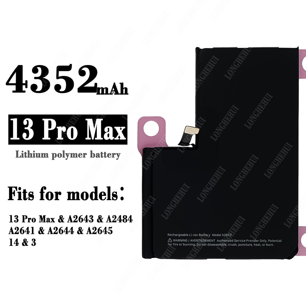 Replacement Battery For Apple iPhone 13 Pro Max 4352mAh A2643