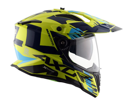 Axor X-Cross Dual Sport Adventure Motorcycle Helmet Internal Sun Visor Yellow