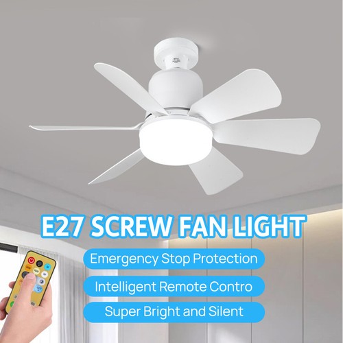 Ceiling Fan 40W E27 Socket Fan with Dimmable LED Light & Remote Controller - Picture 4 of 19