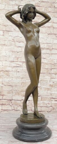 Extra Large Carlo Pittaluga Nude Nymph Heavy Real Bronze Sculpture Figurine - Photo 1 sur 10