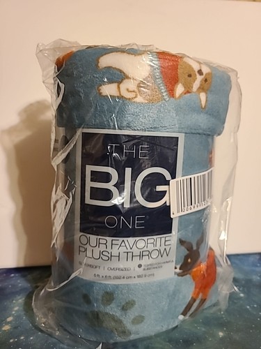 The Big One Oversized Plush Throw Blanket Microplush Blue Puppy Dogs - 5ft x 6ft - Picture 5 of 5
