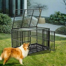 XXL Extra Large Dogs Crate Strong Metal Steel Dog Kennel Pet Cage with Wheels