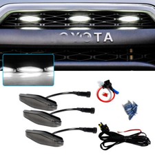 Smoked For 2014-up Toyota 4runner 3pcs White Led Front Grille Drl Running Lights Smoked For 2014-up Toyota 4runner 3pcs White Led Front Grille Drl Running Lights