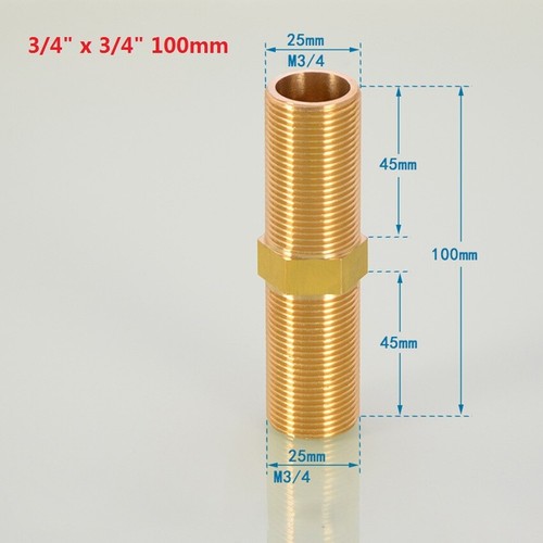 Brass BSP1/2" 3/4" 1" Male Thread Straight Pipe Nipple Fitting Connector Adapter - Picture 25 of 25