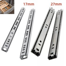 17/27mm Ball Bearing Metal Grooved Drawer Runners Slides Kitchen Shelf Rails