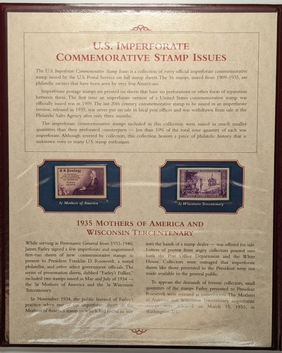 The US Imperforate Commemorative Stamp Issues Lot of 16 in Folder - Picture 3 of 10