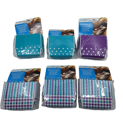 Celebrate It Baking Cups Mini Loaf Pans Paper Lot