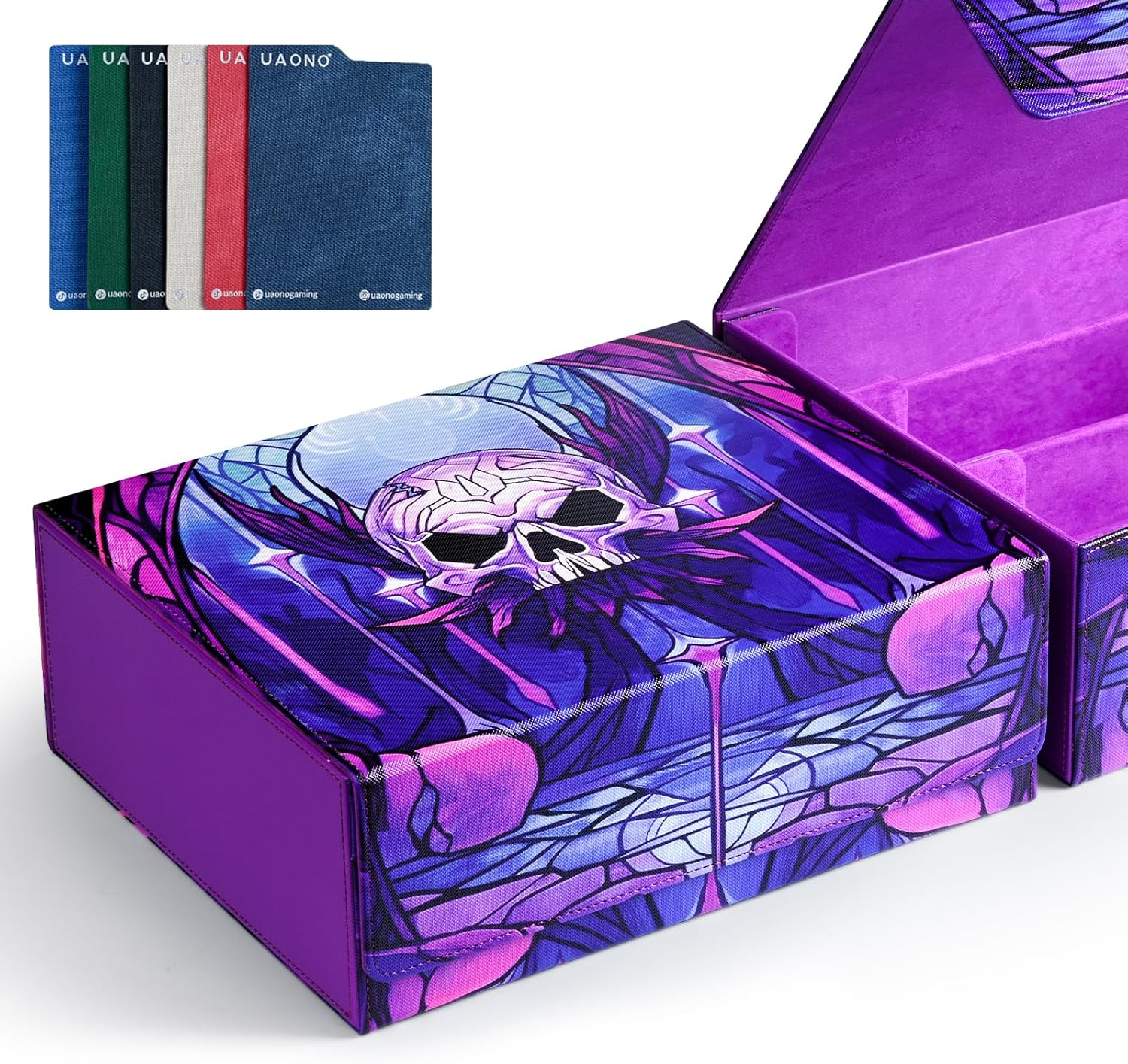 Card Storage Box for MTG, Trading Card Deck Box Holds 1800+ with 6 Dividers, Lea