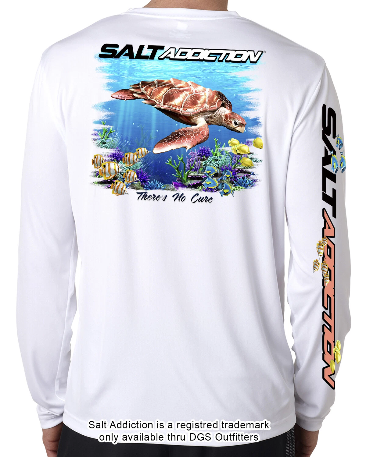 Salt Addiction t shirt long sleeve microfiber performance uv 50+ ocean turtle