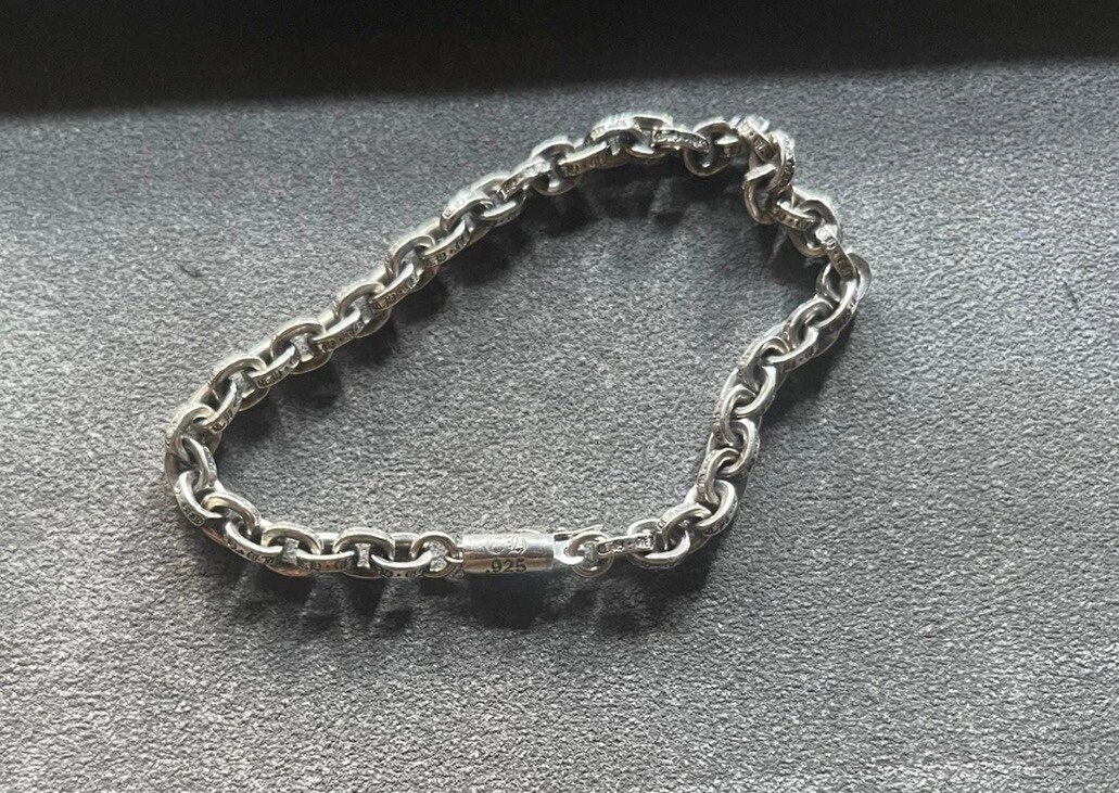 CHROME HEARTS Bracciale catena di carta cuori cromati 7"