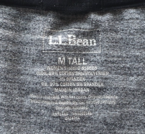 LL Bean Thermal Workout Top SZ Medium Tall Space Dye Gray Thumb Holes - Picture 7 of 22