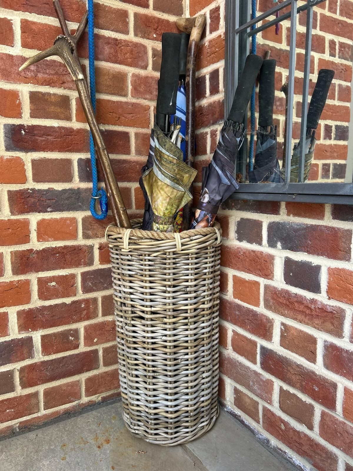 Kubu Rattan Wicker Umbrella Stand Brolly Storage Basket Holder Rack Home Decor