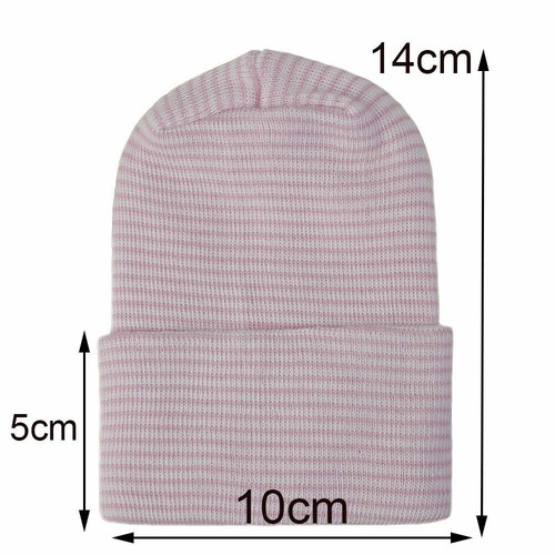 Baby Junge Mädchen Mütze Neugeborenes Krankenhaus Mütze Säugling gestreift Fötusmütze Beanie Mütze - Bild 4 von 20