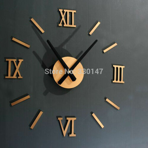Grande horloge murale 3D moderne pour décoration intérieure horloge murale plat - Photo 1/4