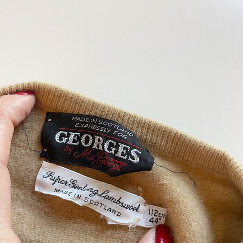 • Vintage George's By McGeorge Scottish Lambswool Sweater • Size 12 - Free Ship - Picture 6 of 10