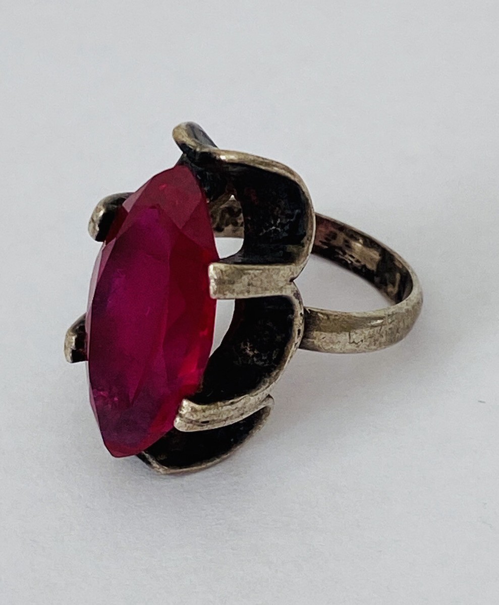 VINTAGE TAXCO MEXICO STERLING SILVER PINK SAPPHIRE RING SIZE VINTAGE TAXCO MEXICO STERLING SILVER PINK SAPPHIRE RING SIZE