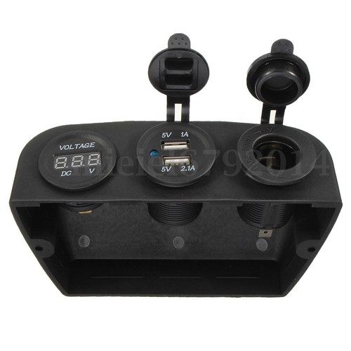 12V 24V Car Cigarette Lighter Dual Socket USB Adapter Charger Digital Voltmeter - Picture 5 of 7