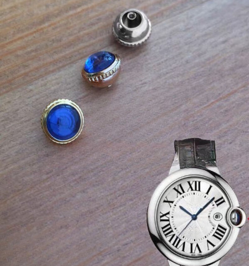 Waterproof Sapphire Crystal Watch Crown for Cartier BALLON BLEU V6 Watch