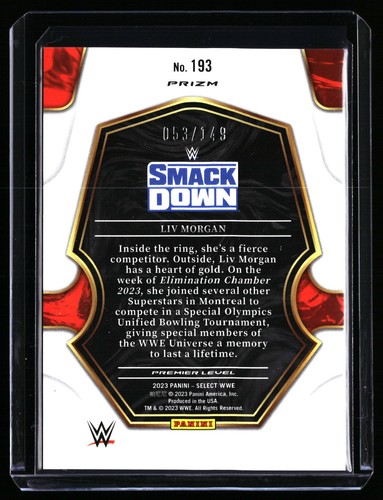 2023 Panini Select WWE Liv Morgan Maroon Prizm 193 #53/149 - Picture 2 of 2