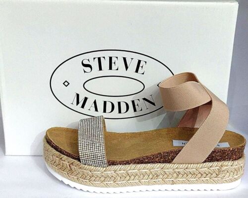 STEVE MADDEN KYLEIGH Sandalias Con Strass Beige Talla Eu 40 Mujer SM5 - Imagen 2 de 6