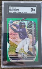 2023 Bowman Chrome Dyan Jorge Green Shimmer Refractor Prospect #/99 SGC 9