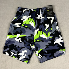Nike Dri-Fit Big Kids Boys Camo Training Shorts BV3844-359 Blue Size Medium NEW