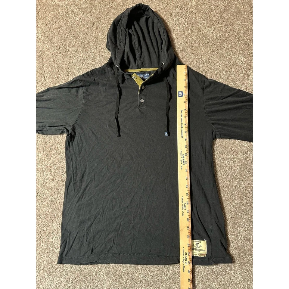 Sudadera con Capucha Cherokee Para Hombre 2XL Henley Algodón Manga Larga Negra Años 90 Grunge Gótico Foto 4 de 4