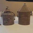 Original Civil War Era Tin Metal Canteens Set of 2 with Rope Handles