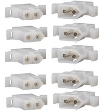 Molex Connector Lot, 5 Matched Sets, 2-Circuits w/14-20 AWG .093" White