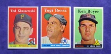 1958 Topps (3) Card Star Lot   "Very Sharp Looking Cards"