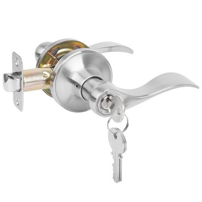HOSOM Satin Nickel Entry Door Lever, Interior Exterior 1 Pack, 