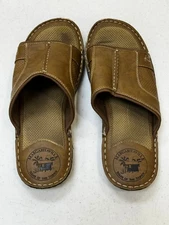 Margaritaville: Soles of the Tropics, Brown Faux Leather Slides Men's Size 12 US