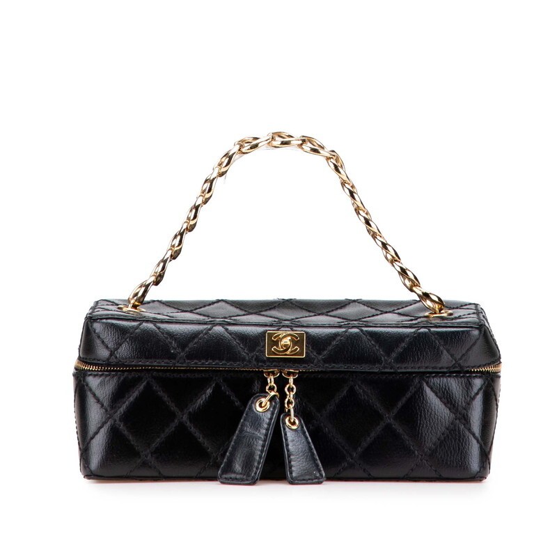Chanel Matelasse Coco Mark Chain Vanity Bag Leather 669443